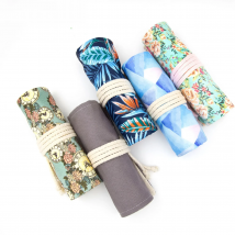 72 Holes Canvas Roll Up Pencil Case Pen Wrap Bag Roll for Pencils Holder Storage Pouch