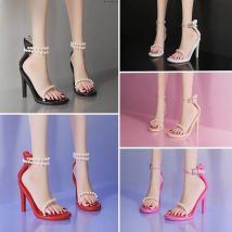 1/6 Scale Sexy Thin Heeled High-heeled Shoes with Pearl Single Strap Accessory Model Fit 12'' Female Soldier Action Figure Body