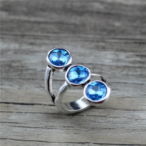 Anslow Fashion Vintage Silver Color 8mm Crystal Finger Ring For Best Friend Girls Birthday Party Jewelry Gift LOW0068AR