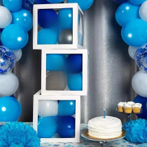 Transparent Letter Balloon Box Wedding Birthday Party Decorations Baby Shower Boy Girl One Year 1st Birthday Balloon Box Decor