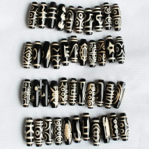 10x30mm Black Tibet beads Agate stone DZI Oval DIY Pendant Loose Beads 1pcs