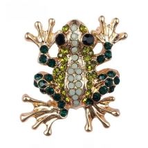 SKEDS New Arrival Women Elegant Crystal Rhinestones Metal Frog Brooch Pins Luxury Metal Fashion Party Wedding Jewelry Brooches