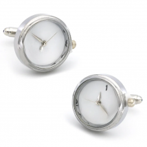 Men's Cufflinks Functional Watch Design With Battery Silver Color Quality Copper Cuff Links Wholesale&retail