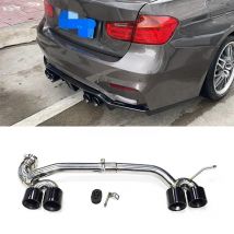 Car Accessorie Quad Exhaust Tip For BMW F30 F31 320i 318i Changed M3 Look Bumper 3 Series Stainless Steel Car Exhaust MufflerTip