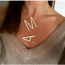 Large Initial Necklace 100% Stainless Steel Jewelry Big Letter Necklace A-Z Gold Color Necklace Monogram Necklace Gifts