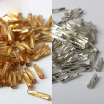 OlingArt Gold and silver Color Tube 9mm/11mm/15mm  20G Twist Bugles Glass Seed Beads Wholesale Accessory necklace jewelry making