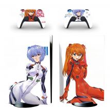 Anime Ayanami Rei PS5 Standard Disc Skin Sticker Decal for PlayStation 5 Console and 2 Controllers PS5 Disk Skin Vinyl
