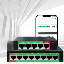 STEAMEMO Cloud-managed Gigabit Ethernet Switch 8 Port Network Switch 48V POE Network Extender Desktop 100/1000Mbps SFP APP