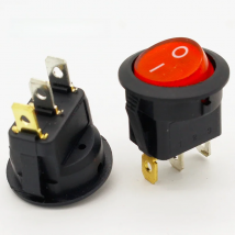 Promotion!10pcs Red Light ON-OFF SPST Round Rocker Switch 6A/250V 10A/125V AC