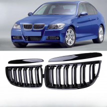 Pulleco Grille Racing Grill Gloss Black Car Front Bumper Grilles For BMW E90 E91 3 Series 323I 328I 335I 330I 325I 05-08 ABS