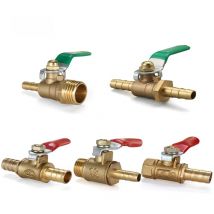 Brass Barbed ball valve 1/4 3/8 1/2 BSP Threads Male Female Thread Connector Copper Pipe Fitting