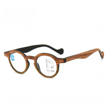Wood Grain Progressive Multifocal Reading Glasses for Men & Women Anti Blue Light Retro Vintage Presbyopic round Glasses 2025