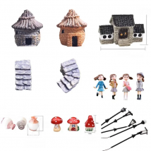 Cute Village house Miniature Garden Mini Craft Figurine Plant Pot Garden Ornament Miniature Fairy Garden Decor DIY accessories