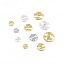 30PCS 4MM 6MM 8MM 10MM 12MM Height 1MM 18K Gold Color Brass Round Wave Spacer Beads Jewelry Making Supplies Findings Accessories