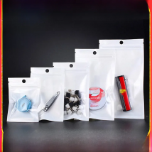 100PCS Clear White Ziplock Packaging Bag DIY Matcha Snack Candy Phone Case Jewelry Bracelet Wedding Gift Hanging Storage Pouches