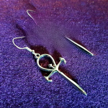 Goth Vampire Ankh Earrings Occult Gothic Dracula Pendant Symbol Original Grunge Punk Jewelry Women Gift Fashion Charm Statement