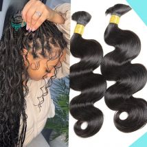 Body Wave Bulk Hair For Braiding  Double Drawn Bulk Human Hair Extensions Full End Braids Hair 1/2/3Bundles No Weft Natural Colo