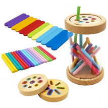 Montessori Farbe Passenden Spielzeug Holz Farbe Sortierung Stick Balance Spielzeug Feinmotorik Mathematik Lernen Pädagogisches Spielzeug Kinder Geschenk