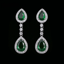EMMAYA Trendy Water Drop CZ Crystal Earrings for Women Vintage Silver Color Wedding Party Earrings Jewelry brinco
