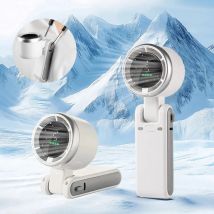 Portable Handheld Electric Fan 5 Speeds Adjustable Turbo 3600MAH Battery Fans LED Display Rechargeable Ice Cooling Personal Fan
