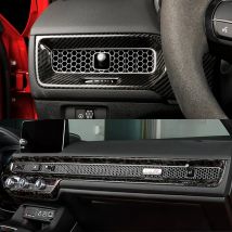Dashboard Cover for 11th Gen Civic Type r FL5 Carbon Fiber Center Console Air Vent Outlet Frame Kits Typer Honda Car Accessories