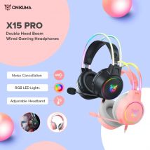 Onikuma X15 Pro Wired Gaming Headset with Mic Noise Cancelling Gaming Rgb Headphones for Pc Laptop