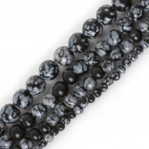 4/6/8/10mm Snowflake Obsidian Beads Round Natural Stone Beads For Jewelry Making Bracelet DIY Jewelry Findings Accessories