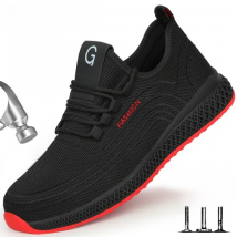 Manlegu Air Mesh Steel Toe Work Shoes Breathable Working Shoes Women Man Safety Shoes Lightweight Puncture-Proof Safety Boots