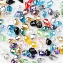JHNBY Briolette Pendant Waterdrop Austrian crystal beads 5*8mm 50pcs Teardrop glass loose beads for jewelry making bracelet DIY