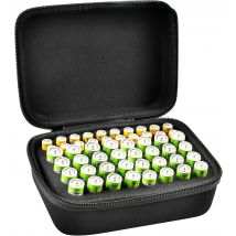 Summer Hard Battery Organizer Storage Bags Carrying Case Bag - Holds 32 x AA, 20 x AAA, Total 52 Batteries [Tester Not Included]