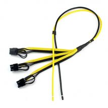 70/100cm Power Supply Cable 6+2 Pin Card Line 1 to 3 6pin + 2pin Adapter Cable 12AWG+18AWG Splitter Wire for Miner Mining BTC