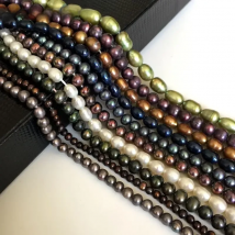 Natural Freshwater Pearl White Black Grey Blue Brown Aubergine Near Round Tear Drop Shape Small Bead For DIY 3mm 4mm 5mm 6mm 7mm