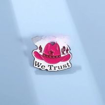 Cowboy Hat Enamel Pins In Dolly We Trust Brooches Lapel Metal Badges Gothic Jewelry Gift for Kids Friends Drop Shipping