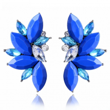 1 Pair Angle Wings Design Colorful Crystal Stone Women Stud Earrings Trendy Statement Party Jewelry for Girls Gift 2018 New