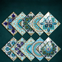 10/15/20/30cm Colorful Mandala Style Tile Sticker Kitchen / Bathroom Wardrobe Glossy Surface Art Mural Peel & Stick Wall Decals