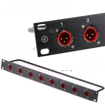 Rack Patch Panel 8 12 16 Way XLR Male Canon Connnector 1U Flight Case Mount for Professional Loudspeaker Audio Cable Dj Mixer