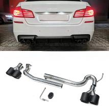 Stainless Steel For BMW F10 F11 520i 523i 525i 528i 530i Dual Exhaust Pipe Up To M5 Look Quad Exhaust Tip Muffler Tip Tailpipe