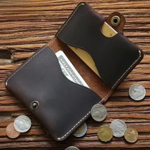Crazy Horse Leather Men Wallets Retro Handmade Small Purse Cow Leather Brand Designer Minimalist Wallet Portomonee Mens Wallet