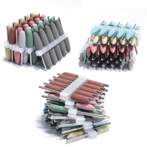 10pcs Diamond Nail Drill Bit Rubber Manicure Drills Electric Rotary Milling Cutter Polishing Tools Nail Bits Salon Accessories