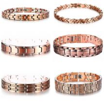 Men Women Elegant Pure Copper Energy Germanium Magnetic Therapy Link Bracelet Pain Relief for Arthritis Carpal Tunnel DropShip