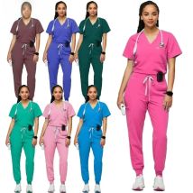 Ladies Scrubs Set Medical Tshirt Pharmacy Women Fashionable Nursing Scrub Overalls Beauty Salon Shirt Nurse Uniform for Hospital