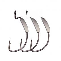 KESFISHING Fishing Hook 12pcs Nickel Plating Carbon Steel Offset with Balancing Weight 1/06/0 Barb Fishing Fideer
