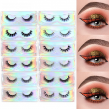 LEHUAMAO Makeup Mink Lashes 3D Short Mink Eyelashes Natural False Eyelashes Fluffy Mink Lashes Extension 12mm-15mm Eyelashes