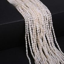 Natural Freshwater Pearl Beaded High Quality White Rice Beads Loose Pearls For Making Jewelry DIY Bracelet Necklace Accessories