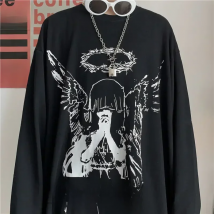 T Shirt for Men Autumn Y2k T-shirt Streetwear Oversized Long Sleeve Anime T-shirt Harajuku Gothic Vintage Graphic Manga Tee Tops