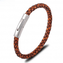 XQNI Promotional Price Popular Men's Leather Bracelet Multi-color Multi-size Steel Color Stainless Steel Button Drop Shipping