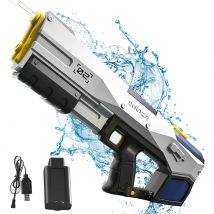 Pistola ad acqua elettrica per famiglia 450 ml Portata 8-10 m, spruzzo 30 minuti e ricarica rapida, ricarica USB Giocattolo da esterno per genitori Bambini Attività estiva