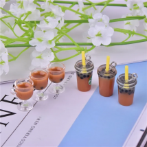 10pcs/Pack 3D Bubble Coffee Boba Milk Tea Cup Drink Resin Charms  for DIY Handmade Jewelry Finding