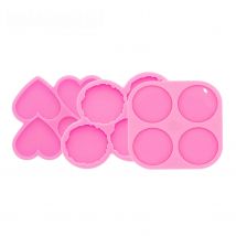 DY1026 Geoda socket Irregular Circle Silicone Molds, Square/octagon/hexagon/heart Resin Crafting Mold Badge Reel Crafts Epoxy