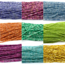 Veemake Natural Faceted Rondelle Beads Spinel Ruby Sapphire Opal Apatite Tourmaline Tanzanite Emerald Diopside Aquamarine R2